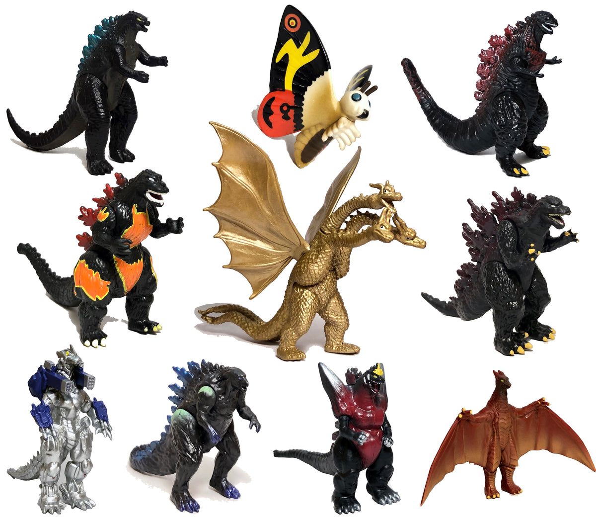 Twcare Classic 1954 65th Anniversary Vs Heisei Era Godzilla Toy, Movie Series Movable Joints Action Figures Birthday Gift for Boys and Girls, Travel