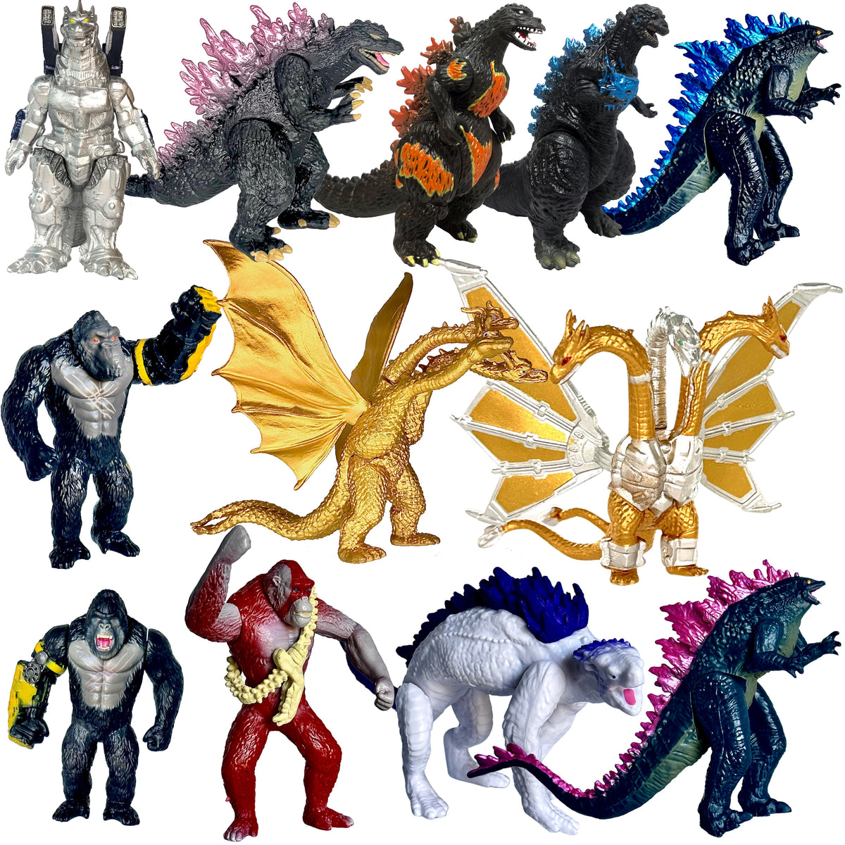 Set of 12 Godzilla x Kong: The New Empire, Toys Action