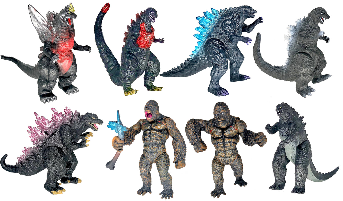 8pcs King Kong vs Godzilla Toys 2021 Movable Joint Action