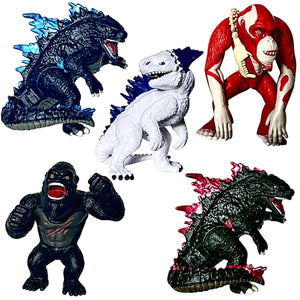 Set of 5 Chibi Godzilla x Kong: The New Empire, Toys Action Figures