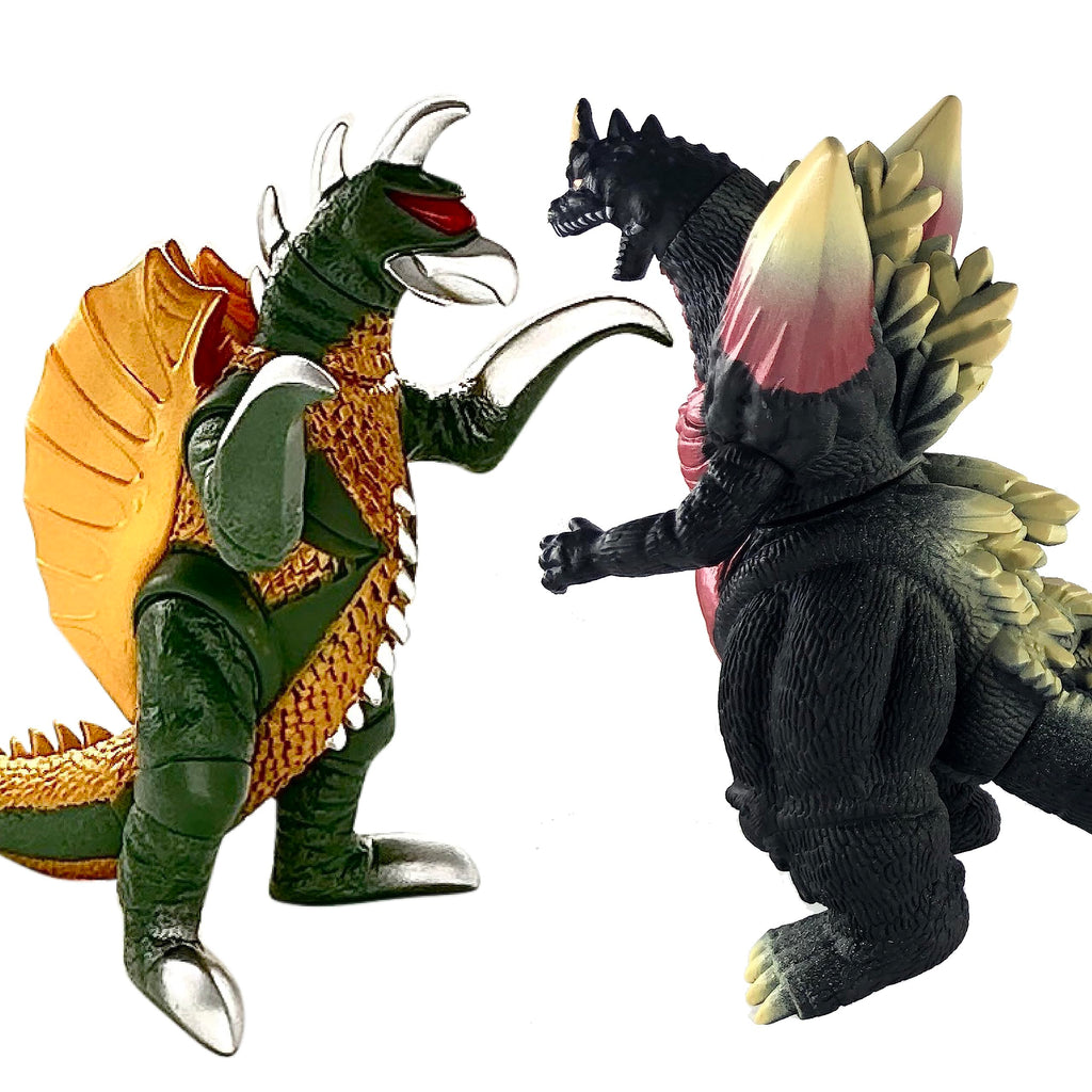 TwCare Set of 2 SpaceGodzilla Disosaur Dragon Gigan Space Toys, Kaiju Universe Action Figures King of The Monsters Movable Joints Movie Series Soft Vinyl, Travel Bag