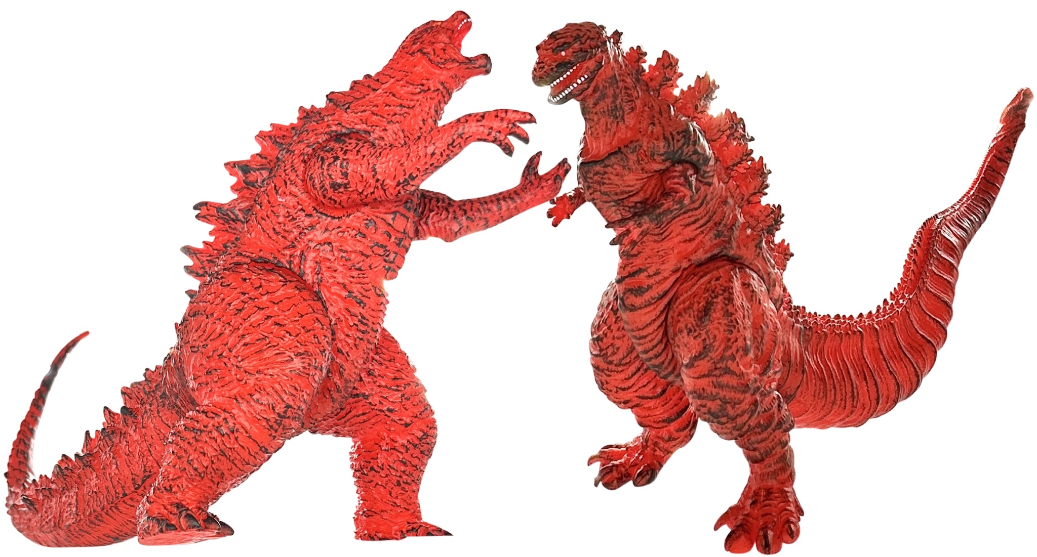 TwCare Set of 2 Godzilla Legendary Fire Shin Figure Flaming King of The Monsters Toys, Movable Joints Burning Action Movie Series Soft Vinyl, Carry Bag