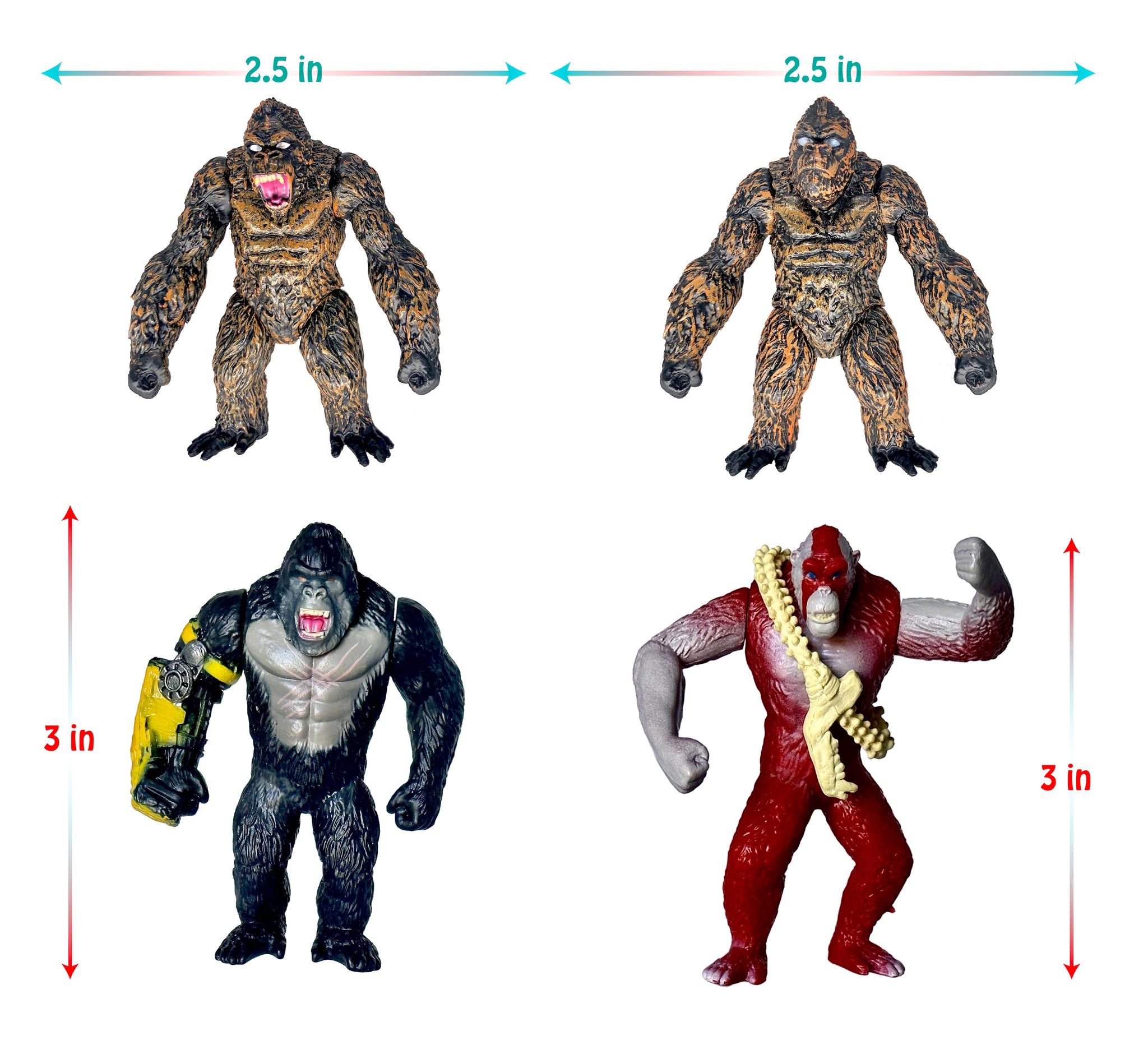 Set of 5 Godzilla x Kong: The New Empire, Toys Action Figures