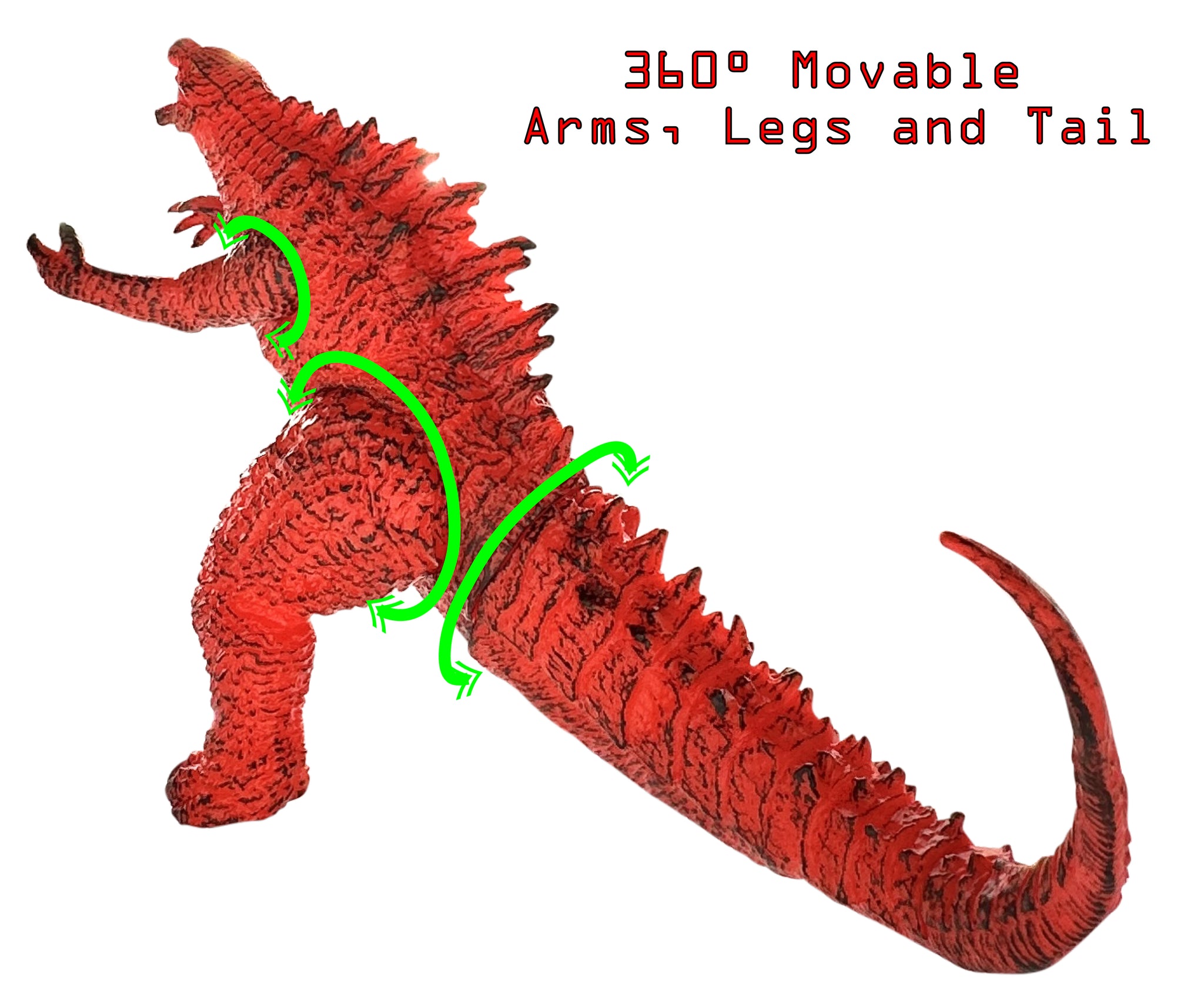 TwCare Set of 2 Godzilla Legendary Fire Shin Figure Flaming King of The Monsters Toys, Movable Joints Burning Action Movie Series Soft Vinyl, Carry Bag