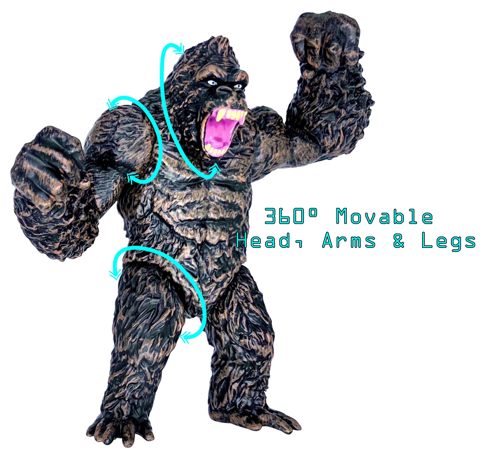 TwCare Set of 2 Godzilla Figure King of The Monsters vs King Kong Toys, Movable Joints Action Movie Series Soft Vinyl Toy Figures, Travel Bag