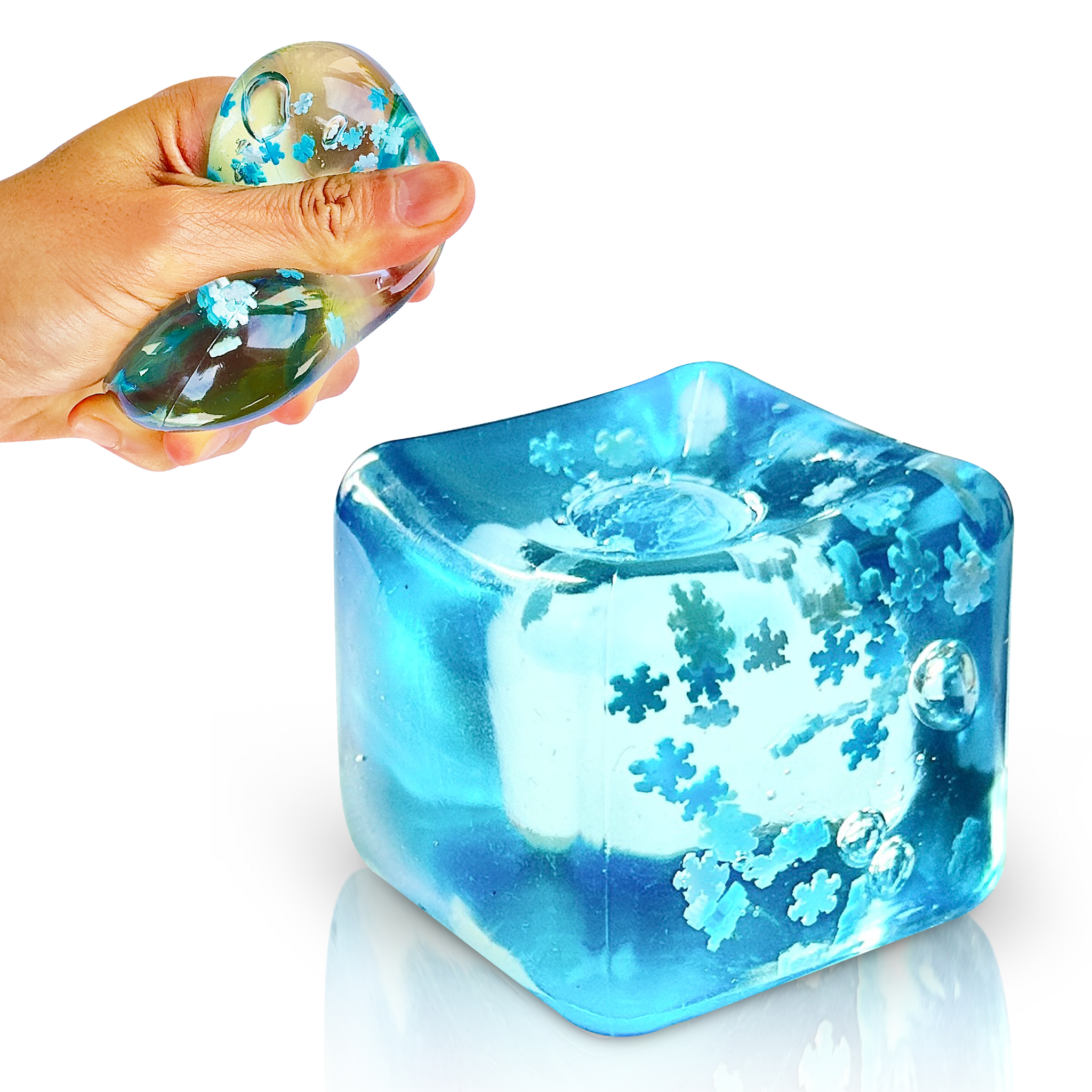 Stress Balls Ice Cube with Snowflakes Inside