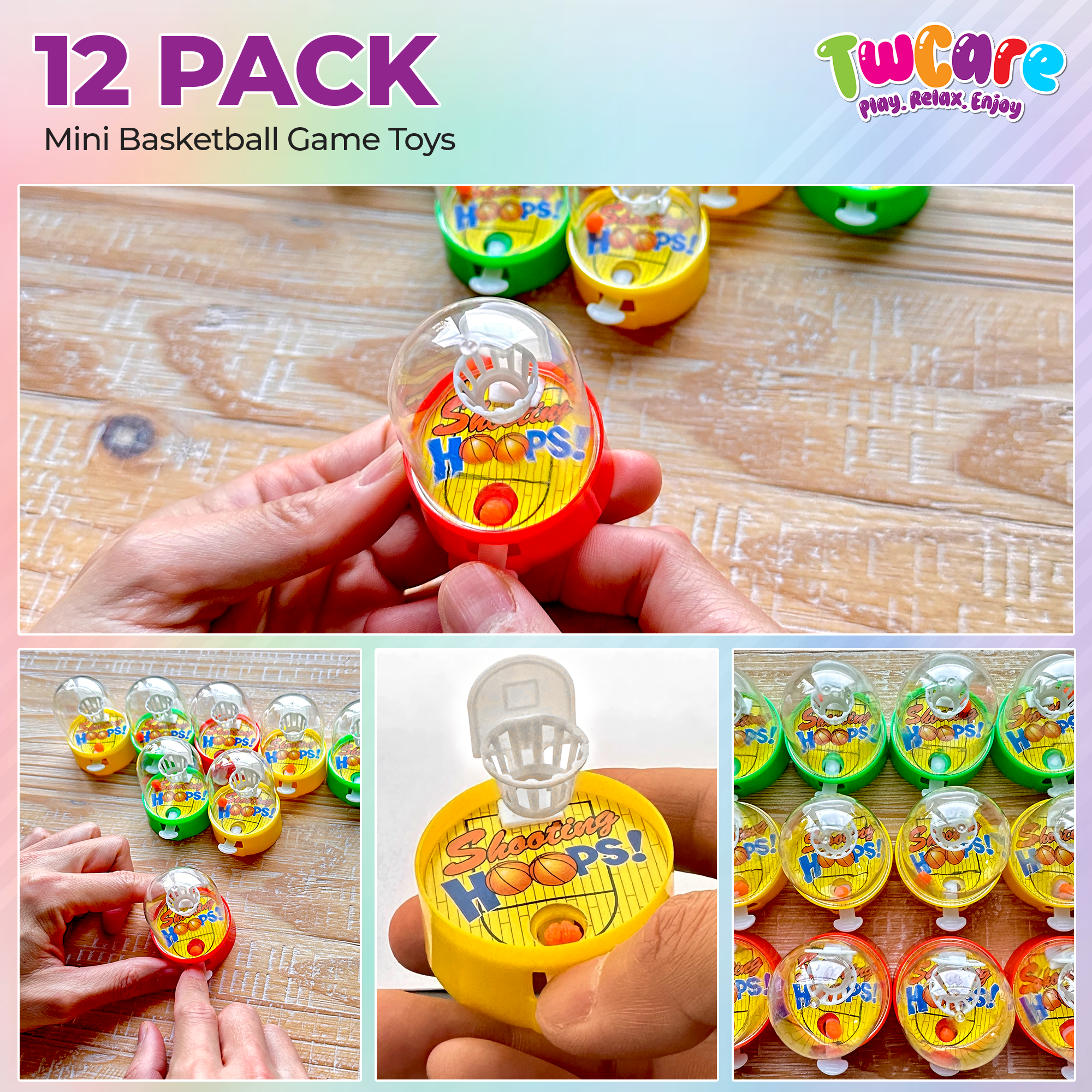 Basketball Game Toys, 12 Pack Finger Shooting Fun for Kids