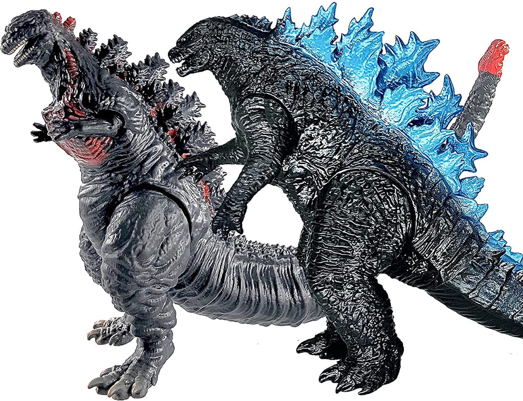 TwCare Set of 2 Godzilla Shin Figure King of The Monsters Toys, 2021 Movable Joints Action Movie Series Soft Vinyl, Carry Bag