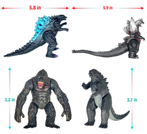 Set of 8 King Kong vs Godzilla Toys Action Figures Cake Toppers