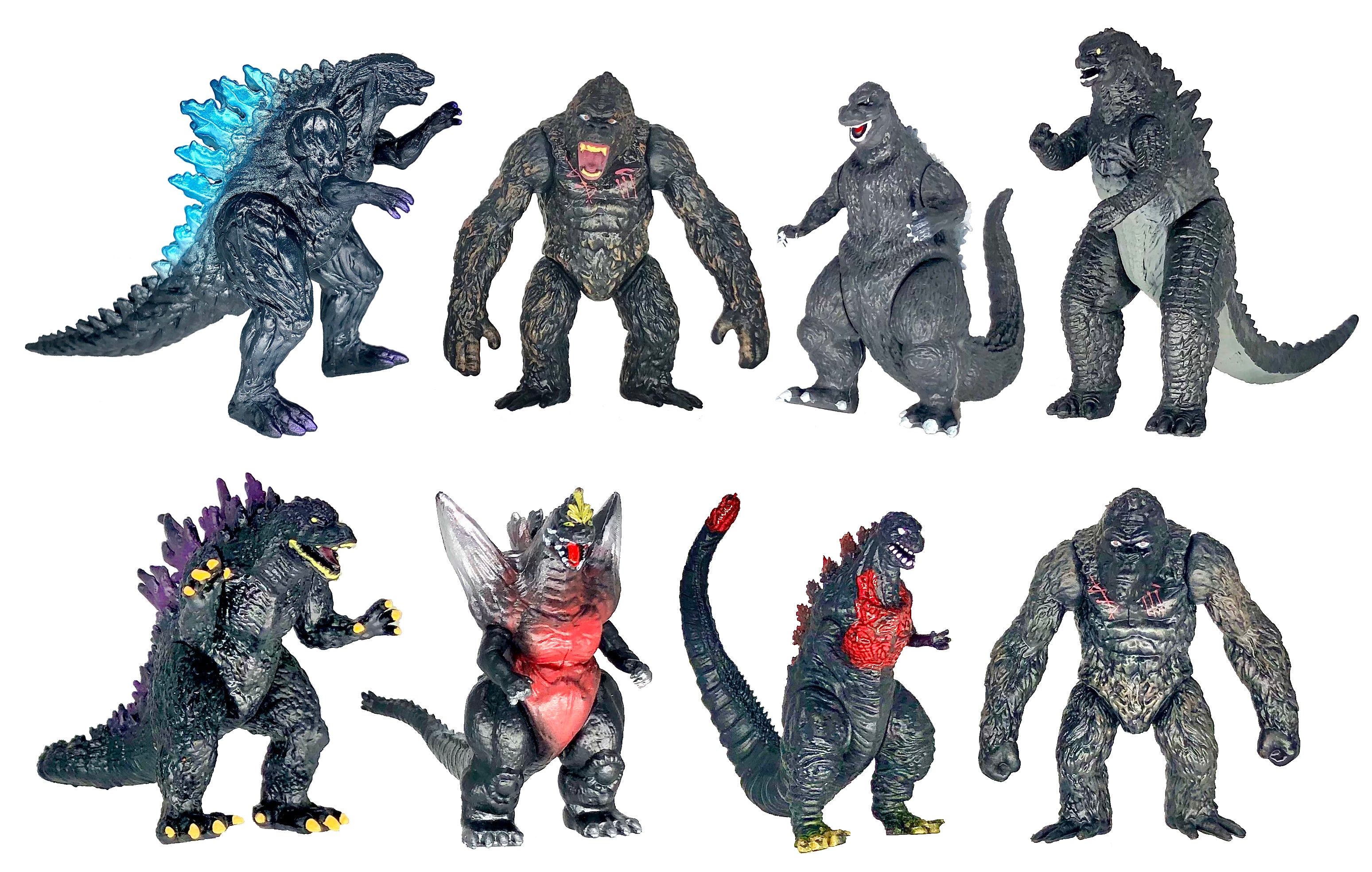 Set of 8 King Kong vs Godzilla Toys Action Figures Cake
