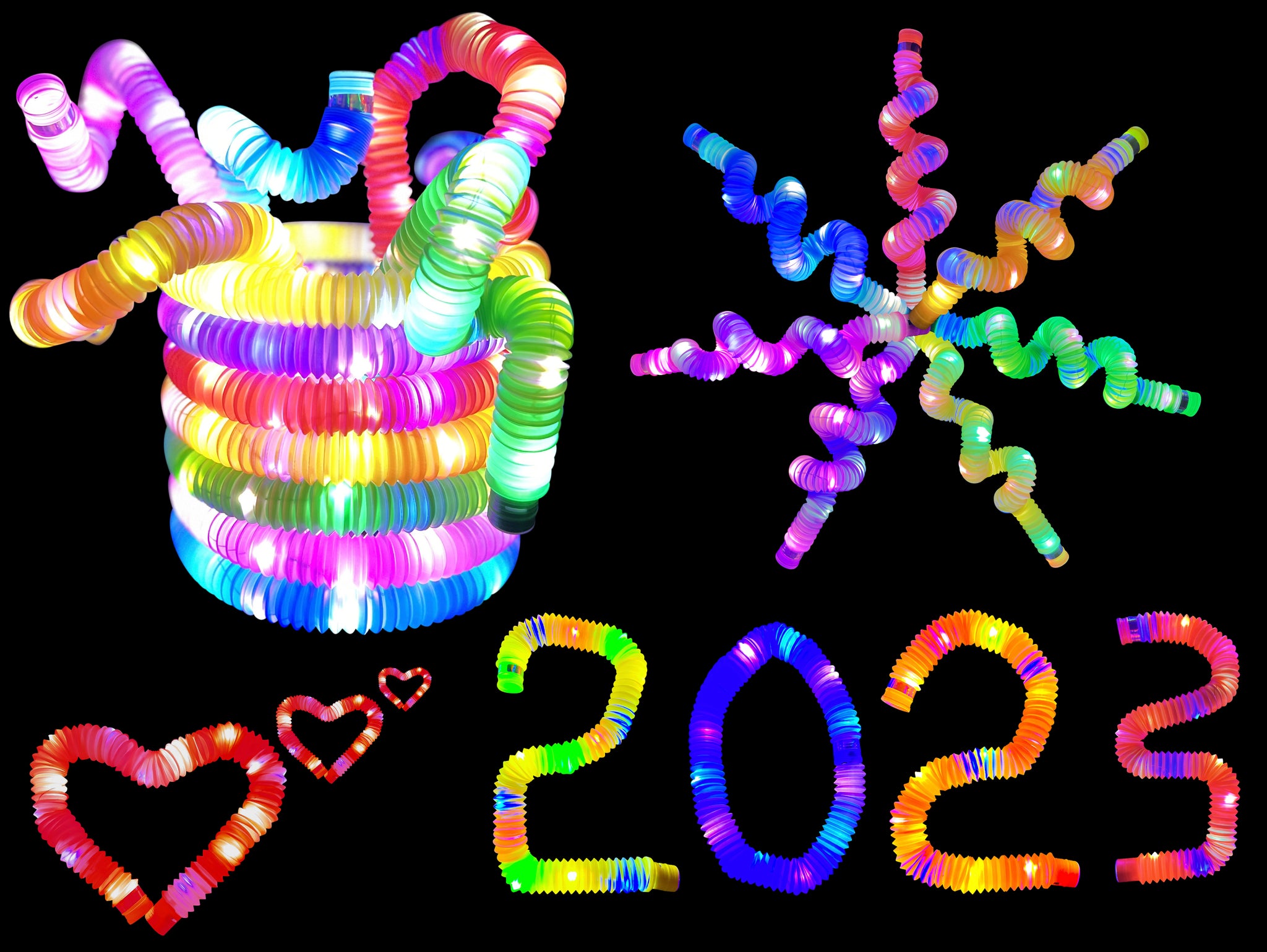 TwCare 16 Pcs Bracelets Glow in The Dark Pop It Fidget Toy, Rainbow Party Favors, Anti-Anxiety Stress Relief Wristband Set, Push Bubbles Sensory Autistic