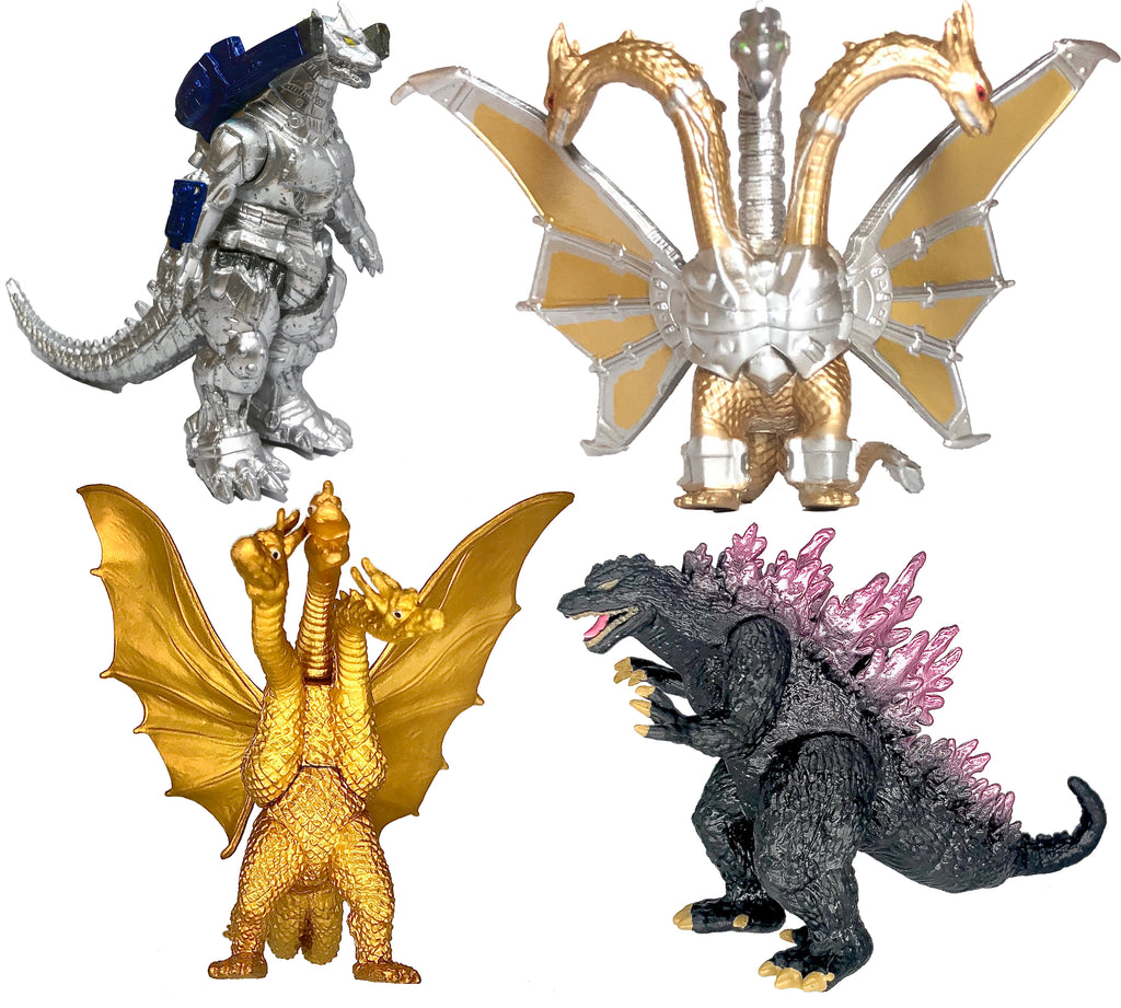 Set of 4 Godzilla Toys with Carry Bag